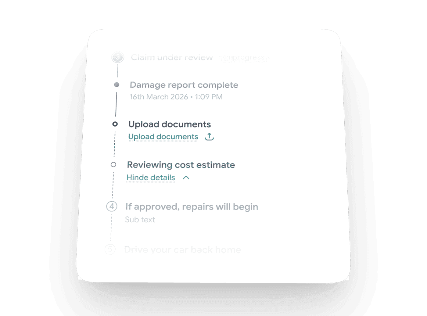 Claim status showing settlement time