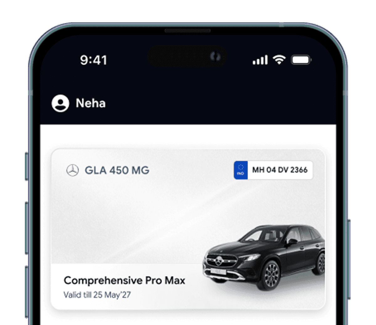 Digital policy card in the Kiwi app